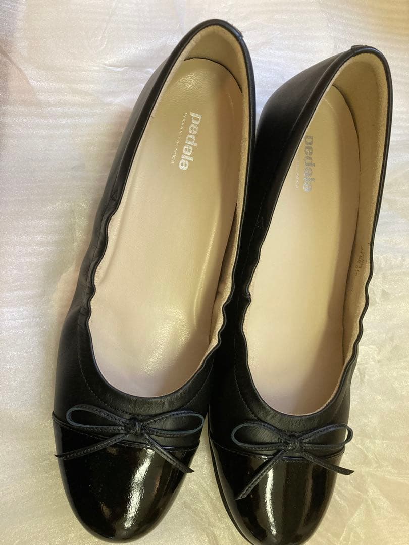 アシックス　ペダラブラック リボン付きバレーシューズ24cm