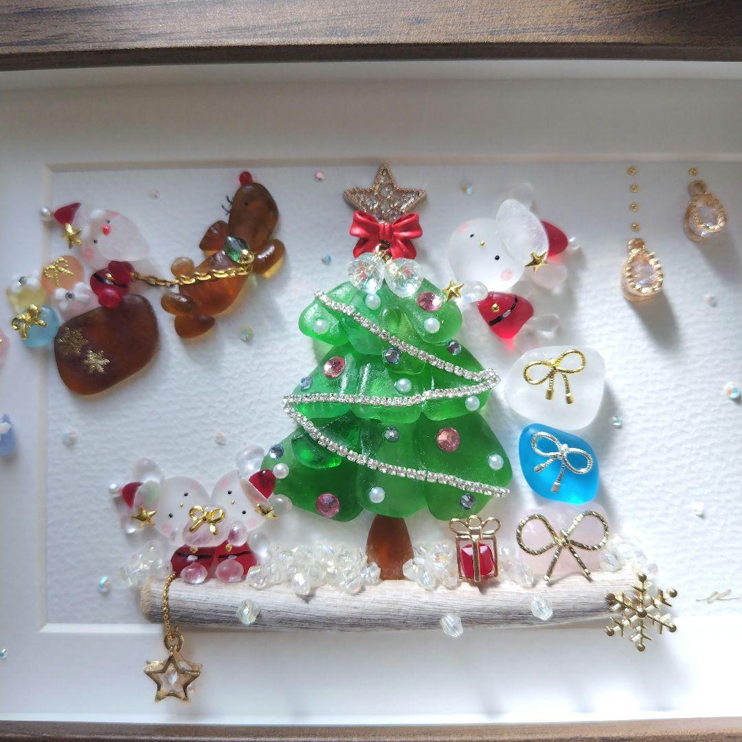 シーグラスアート『 Merry Christmas‧⁺ ⊹˚.～聖なる夜に～』