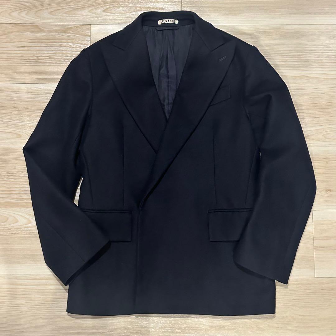 AURALEE ネイビーダブルブレスト テーラードジャケット